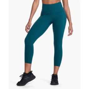 2XU Form Stash Hi-Rise Compression 7/8 Women's Cycling Tights (Deep Jade)