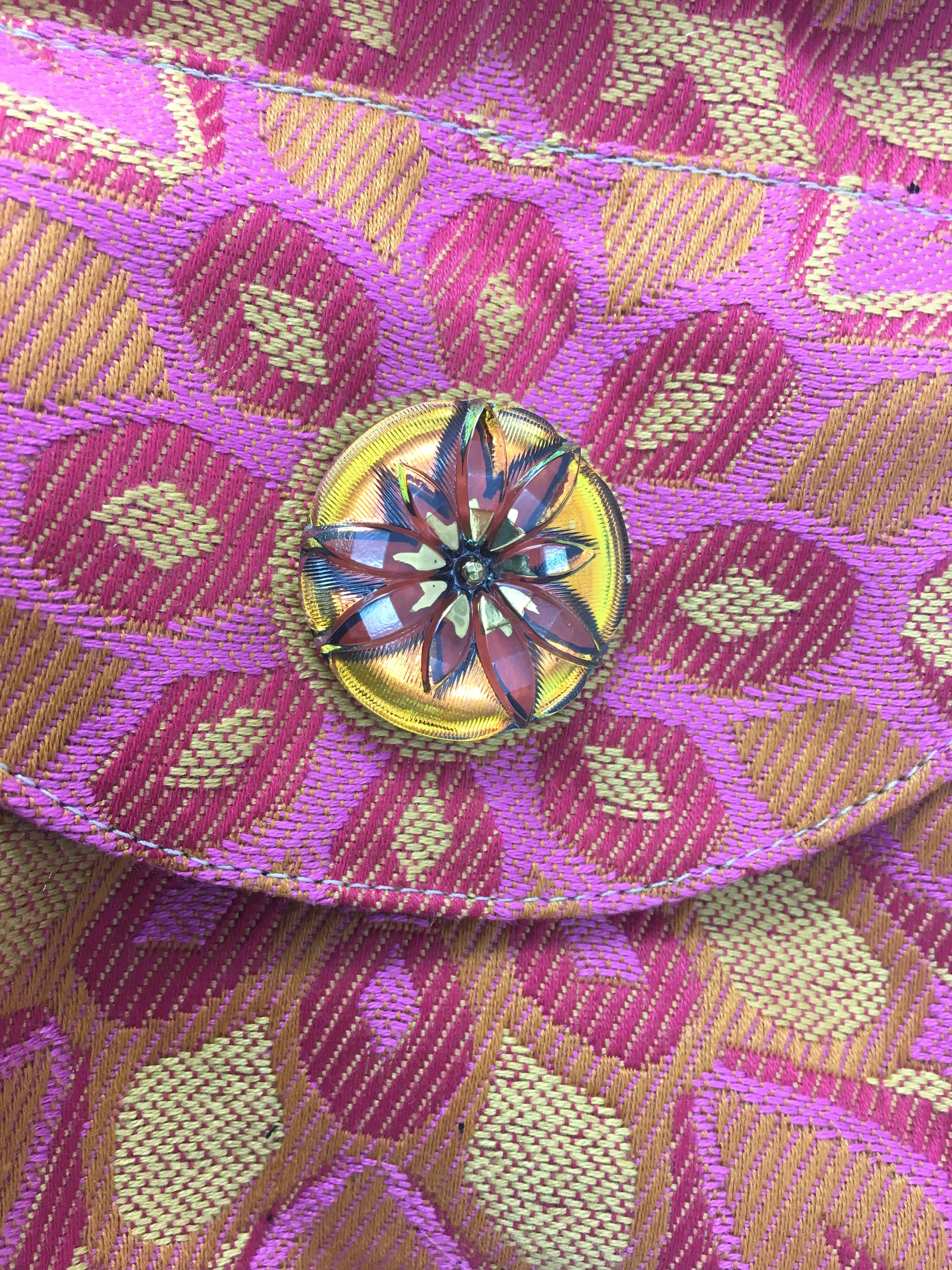 Backpack, Small, in Orange Sunshine Jacquard