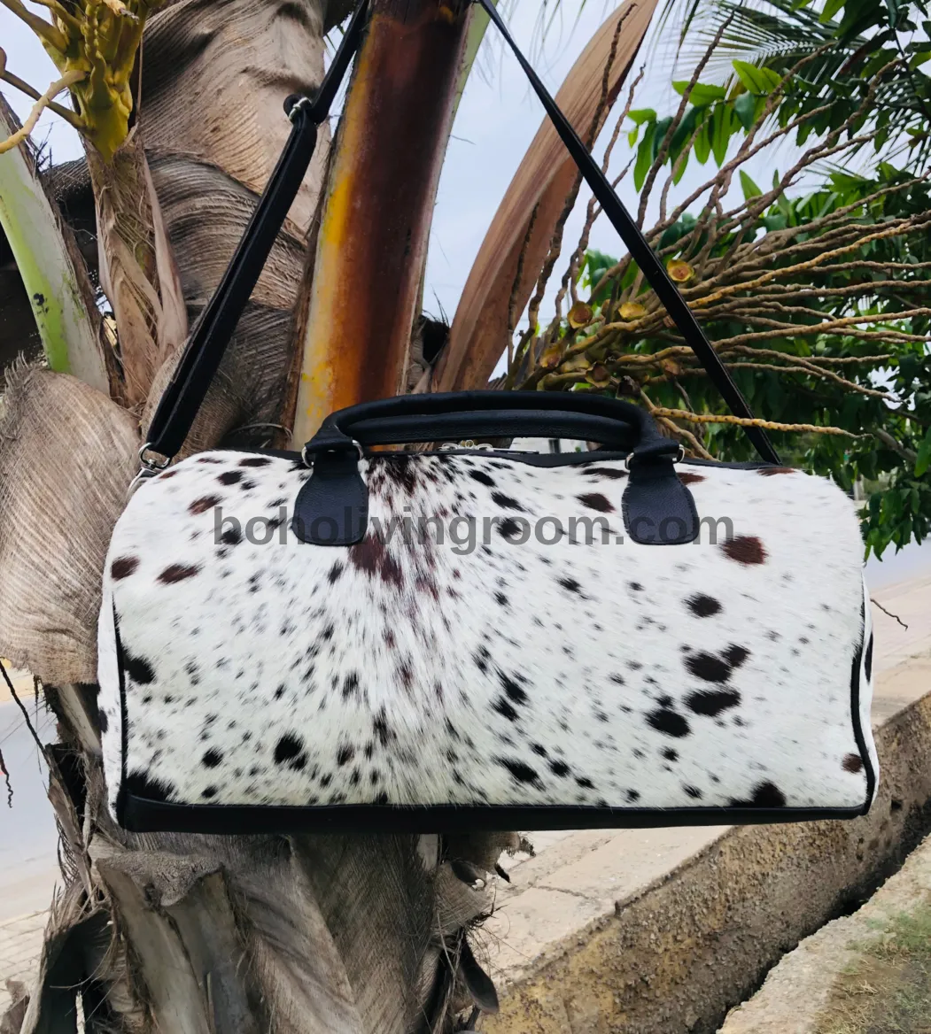 Black White Hair On Overnight Bag