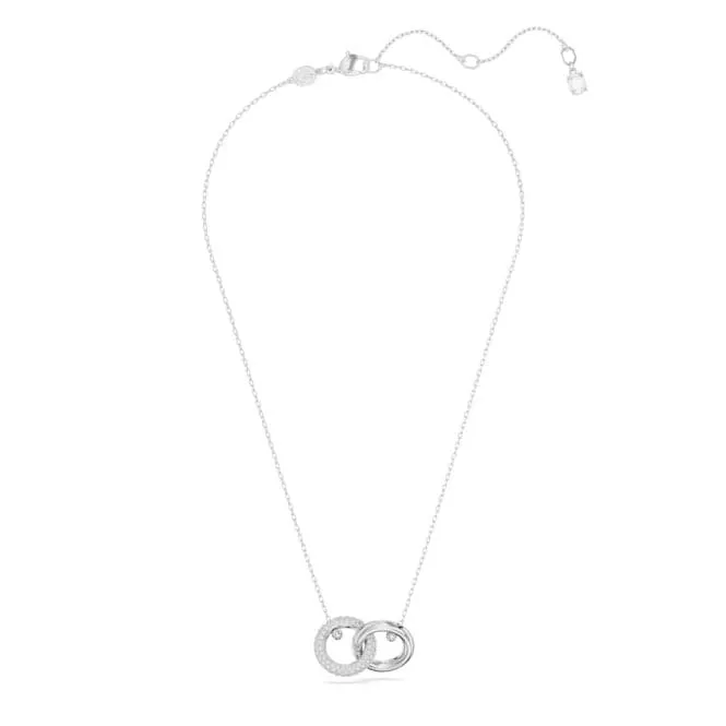 Dextera Interlocking Loop White Rhodium Plated Pendant 5670251