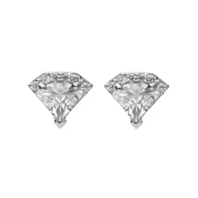 Diamiond Shaped Pave Stud Earrings E6057