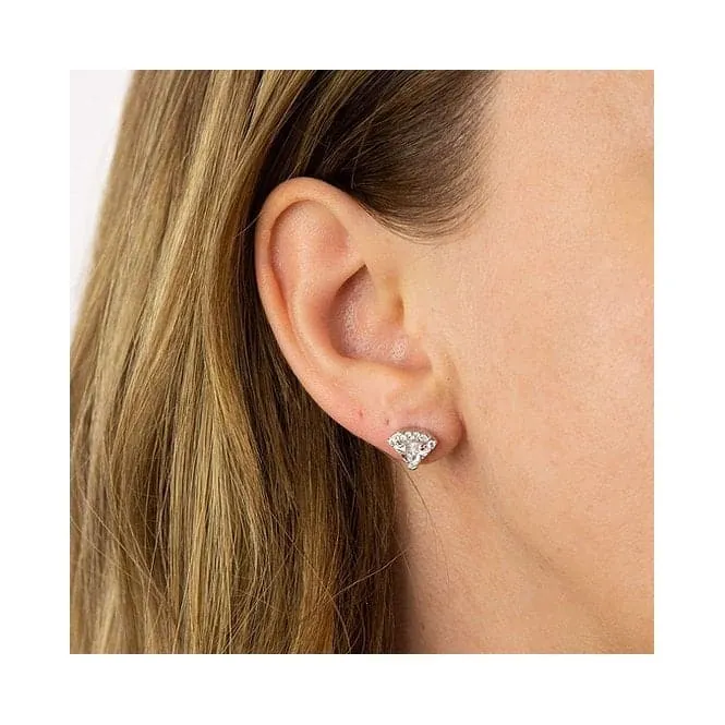 Diamiond Shaped Pave Stud Earrings E6057