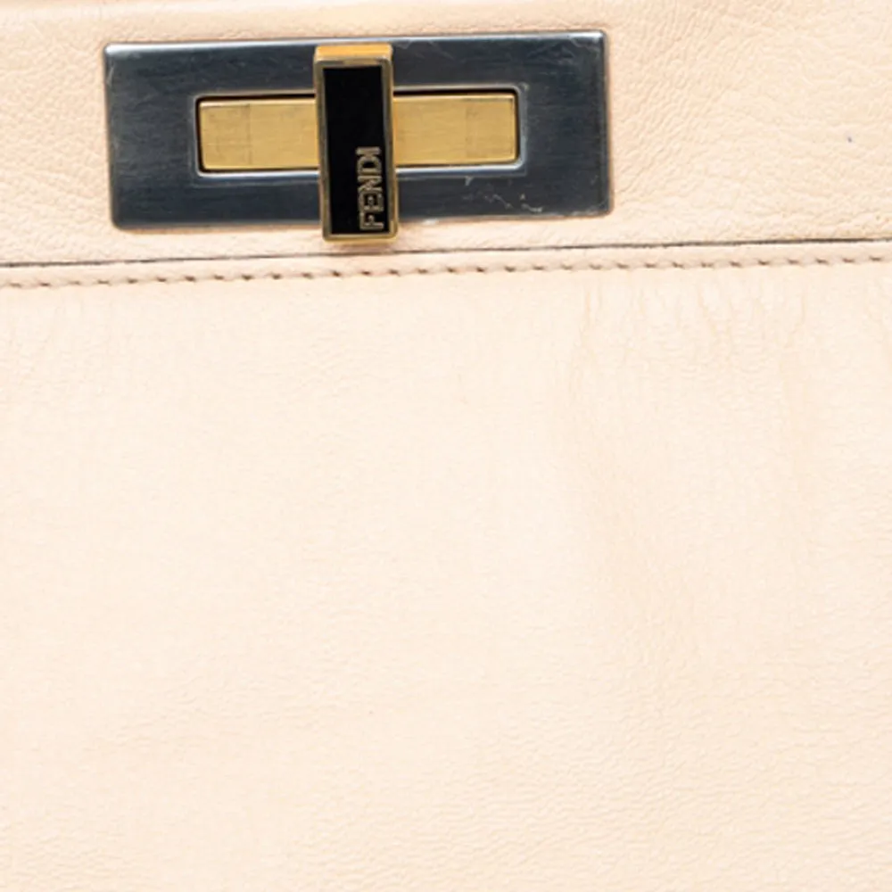 Fendi  Leather Beads Lining Large Peekaboo Top Handle Bag