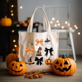 HALLOWEEN BOW Coquette BAG Trick Or Treat Halloween Bag Tote TOTEBOW220520