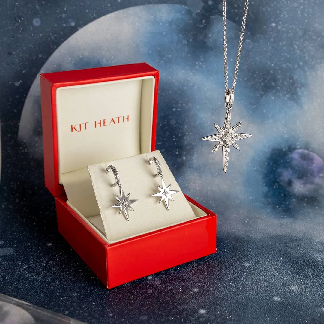 Kit Heath Céleste North Star Pave Zirconia Stud Drop Hoops 50467CZ