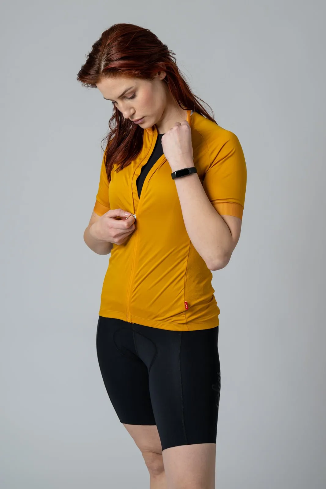 Solros Women's Yellow Cycling Jersey