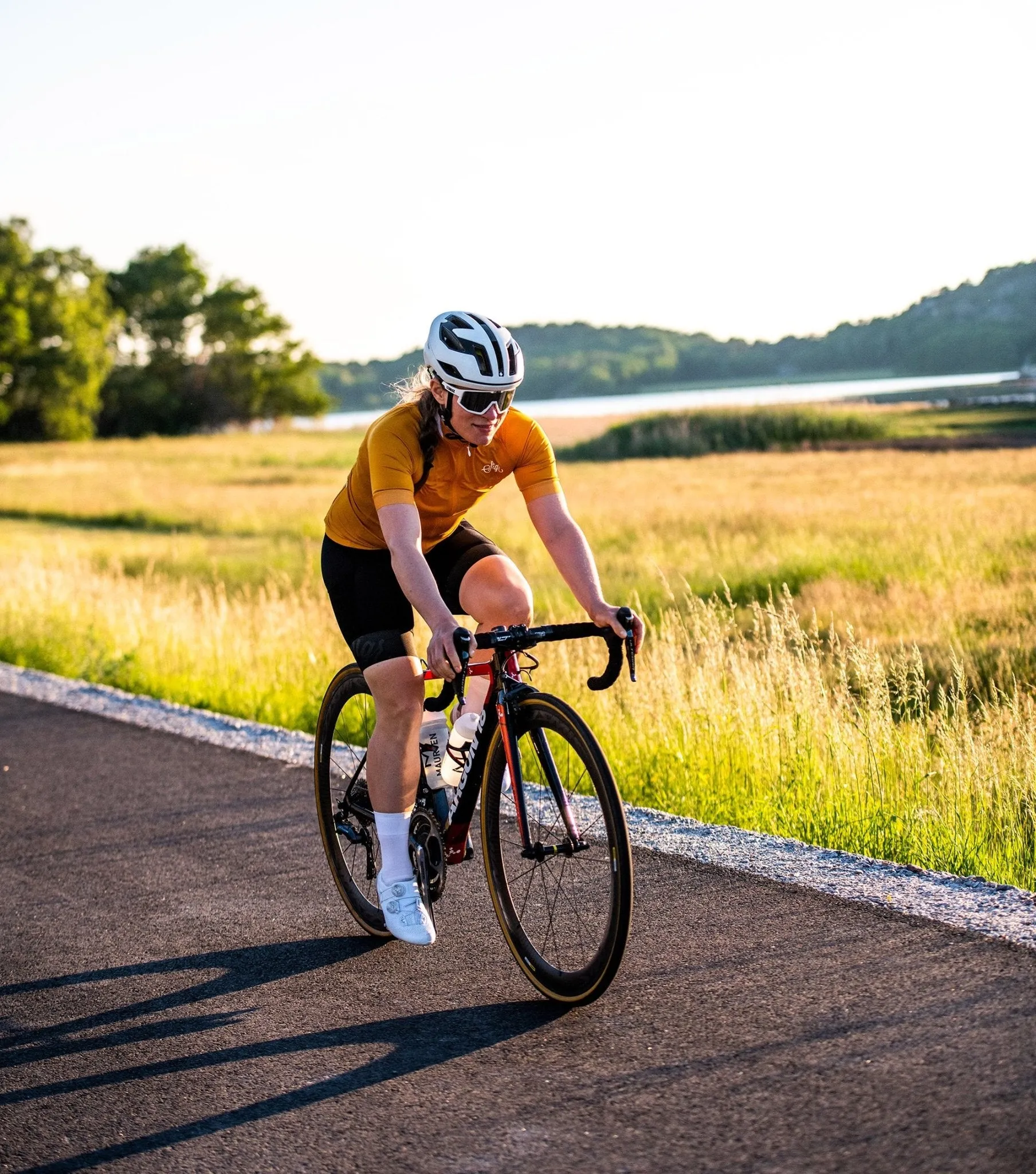 Solros Women's Yellow Cycling Jersey