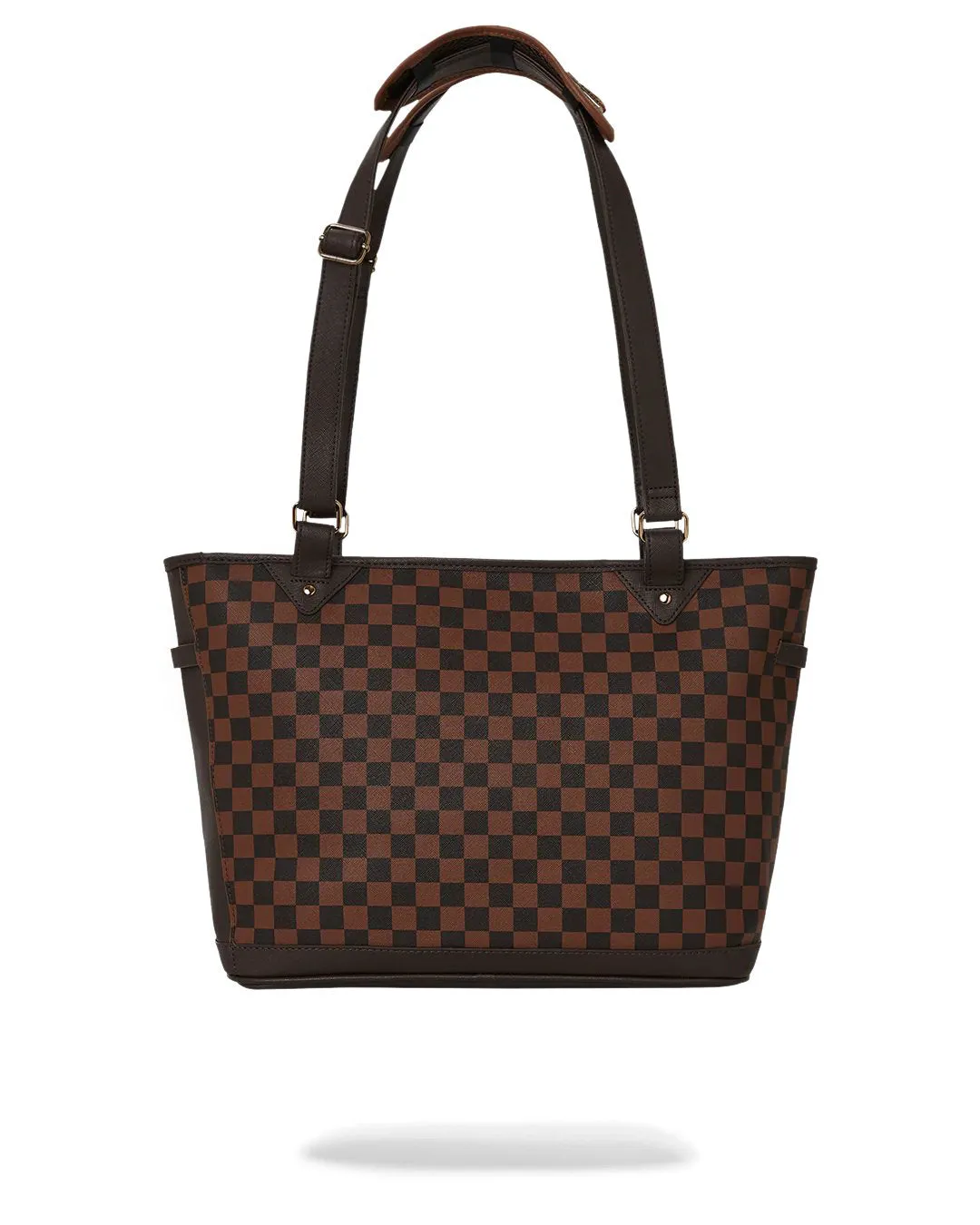 Sprayground Brown Checkered Special Ops Tote Bag Brown