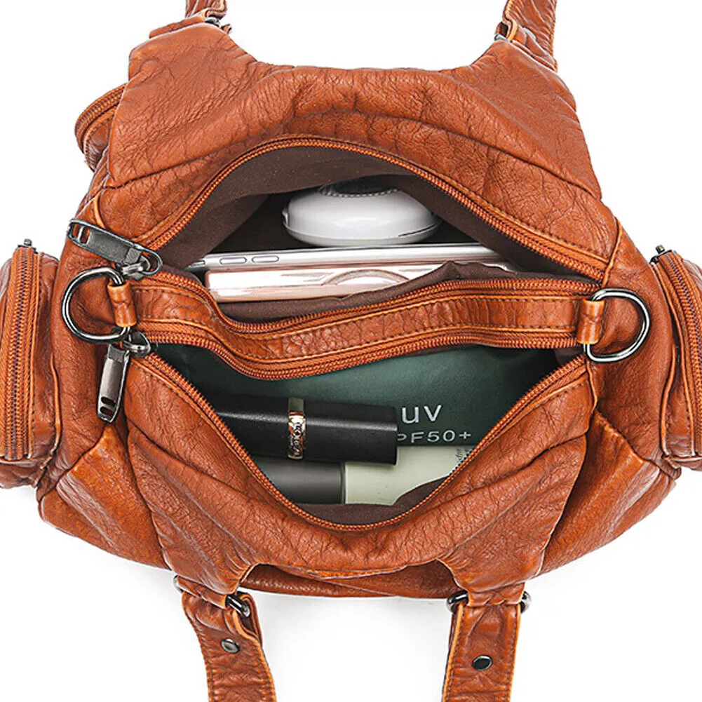 US Soft Women Crossbody Hobo Bag Faux Leather Large Shoulder Tote Bag Handbag