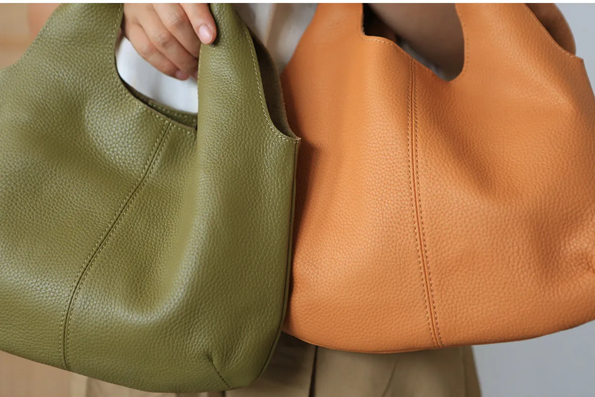 Vintage Womens Small Leather Tote Bag Green Leather Handbags For Women