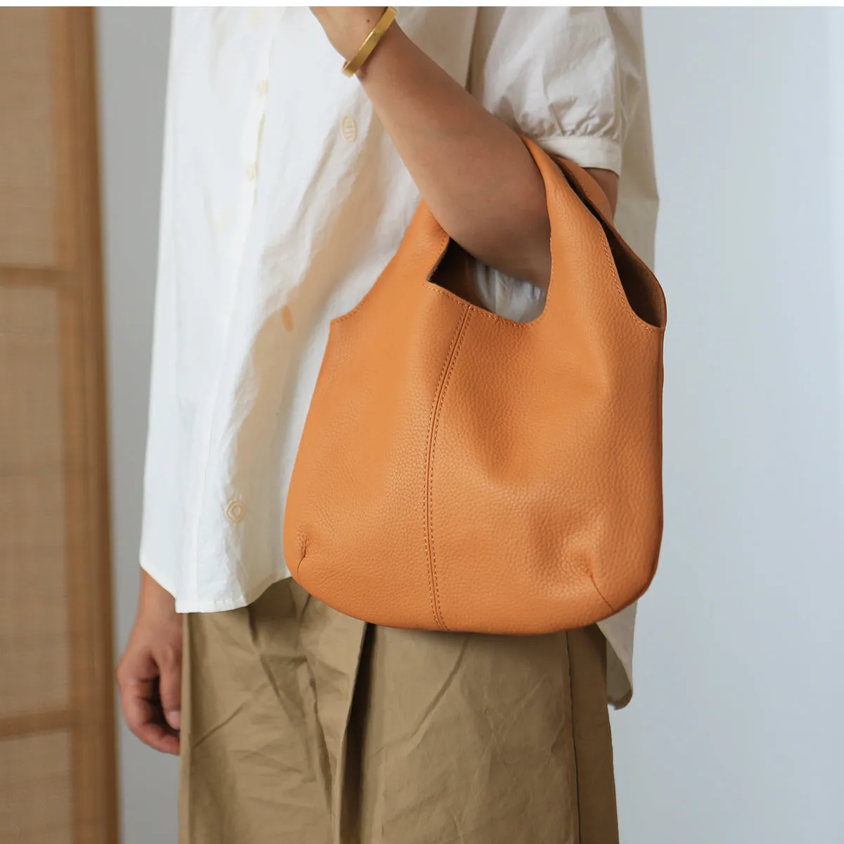 Vintage Womens Small Leather Tote Bag Green Leather Handbags For Women