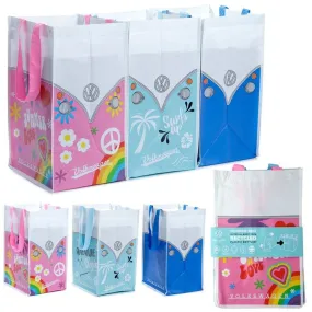 Volkswagen VW T1 Camper Recycling Bags - Set of 3 Surf Adventure & Summer Love Design