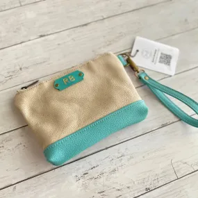 Wristlet in Wheat, Robins Egg